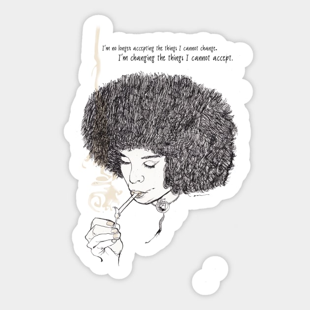 Angela Davis Sticker by Keithhenrybrown